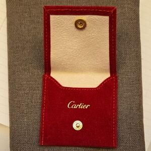 Cartier Red and Cream Travel Jewlery Pouch